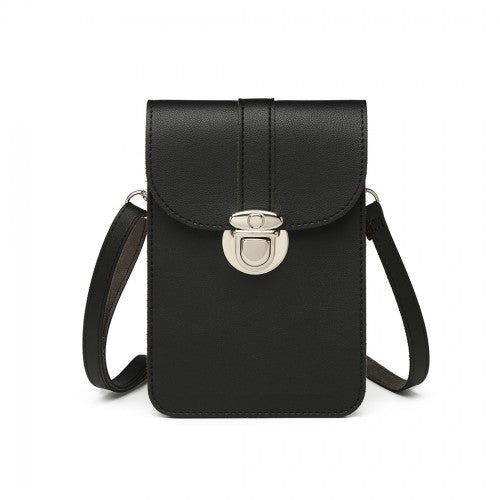 Miss Lulu Multi Use Purse Clutch Mini Shoulder Bag - Black