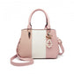 Miss Lulu Leather Look Colour Block Bow Pendant Handbag - Pink
