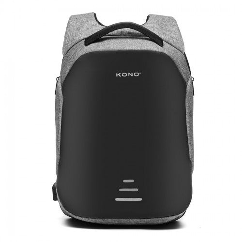 Kono Reflective USB Charging Interface Backpack - Grey