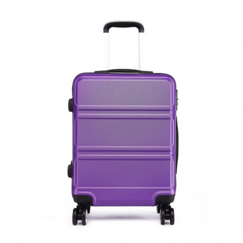 Kono Abs Sculpted Horizontal Design 24 Inch Suitcase - Purple