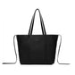 Miss Lulu Leather Look Two Way Tote Shoulder Bag - Black