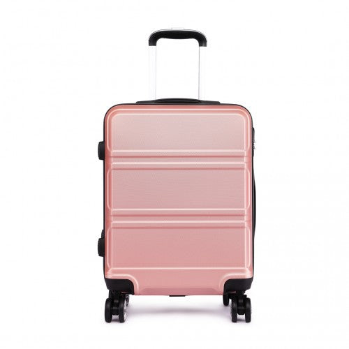 Kono Abs Sculpted Horizontal Design 28 Inch Suitcase - Nude