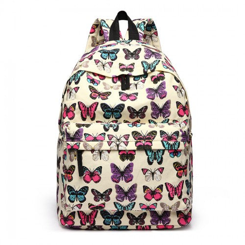 Miss Lulu Large Backpack Butterfly Beige