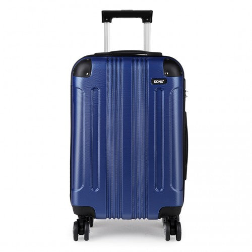 Kono 19-24-28 Inch Abs Hard Shell Suitcase 3 Pieces Set Luggage - Navy