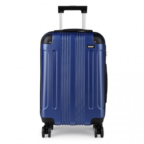 Kono 19-24-28 Inch Abs Hard Shell Suitcase 3 Pieces Set Luggage - Navy