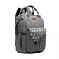 Kono Polka Dot Maternity Backpack Bag With USB Connectivity - Grey