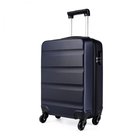 Kono Horizontal Design Abs Hard Shell Luggage 20 Inch Suitcase - Navy