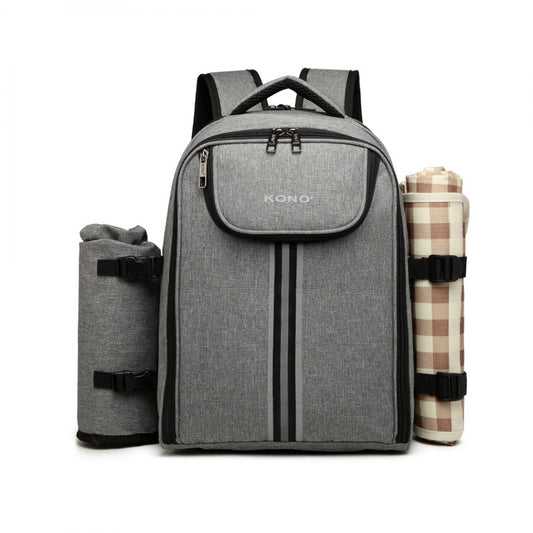 Kono Canvas Picnic Backpack - Grey