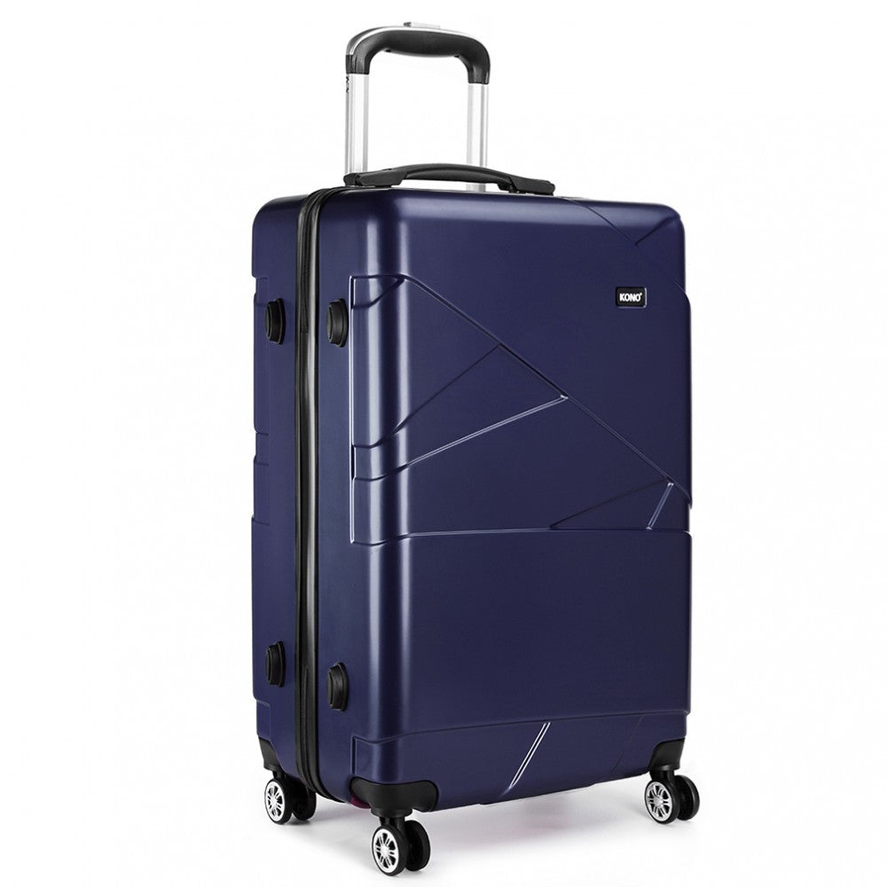 Kono 20 Inch Bandage Effect Hard Shell Suitcase - Navy