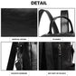 Miss Lulu Large Leather Look Backpack - Black