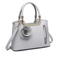 Miss Lulu PU Leather Rose Hanging Ornament Handbag - Grey
