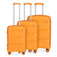 Kono Bright Hard Shell PP Suitcase 3 Pieces Set - Classic Collection - Orange