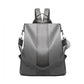 Miss Lulu Two Way Backpack Shoulder Bag With Pom Pom Pendant - Grey