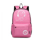 Kono Multi Functional Glow In The Dark Backpack Trolley - Pink