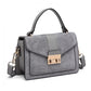 Miss Lulu Matte Leather Midi Handbag - Grey