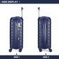 Kono 20 Inch Multi Texture Hard Shell PP Suitcase - Classic Collection - Navy