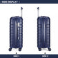 Kono 20 Inch Multi Texture Hard Shell PP Suitcase - Classic Collection - Navy
