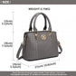 Miss Lulu Leather Look Weave Effect Shoulder Bag - Grey