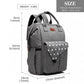 Kono Polka Dot Maternity Backpack Bag With USB Connectivity - Grey