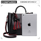 Miss Lulu Leather Look 2 In 1 Bucket Handbag - Black
