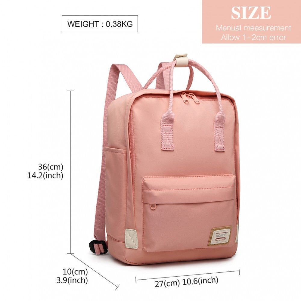 Kono Large Polyester Laptop Backpack - Pink