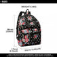 Miss Lulu Large Backpack Flower Polka Dot  - Black