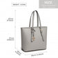 Miss Lulu Minimalist Tote Handbag Structured - Grey