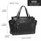 Miss Lulu Leather Look Classic Handbag - Black