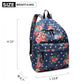 Miss Lulu Large Backpack Flower Polka Dot - Navy