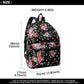 Miss Lulu Large Backpack Flower Polka Dot  - Black