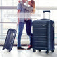 Kono 20 Inch Multi Texture Hard Shell PP Suitcase - Classic Collection - Navy