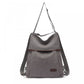 Kono Two Way Canvas Shoulder Bag Backpack - Grey