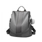 Miss Lulu Two Way Backpack Shoulder Bag With Pom Pom Pendant - Grey