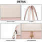 Miss Lulu 3 Piece Leather Look Tote Bag Set - Pink And Beige