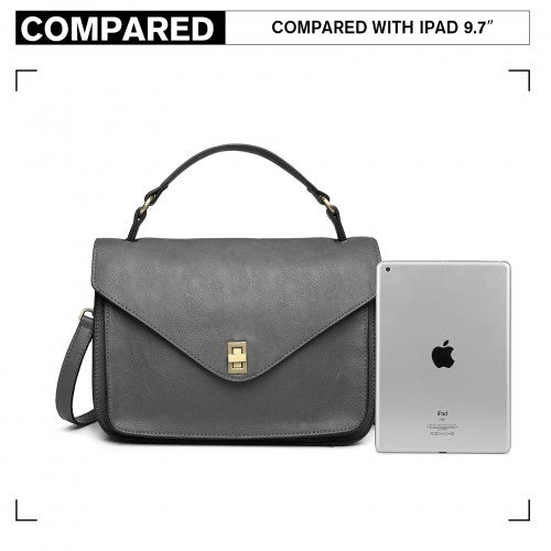 Miss Lulu Functional Satchel Handbag - Grey