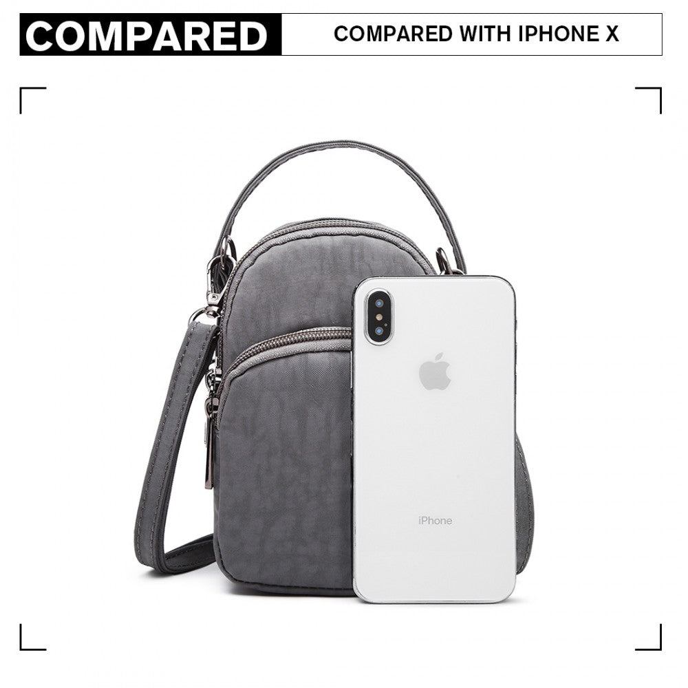 Kono Compact Multi Compartment Cross Body Bag - Grey