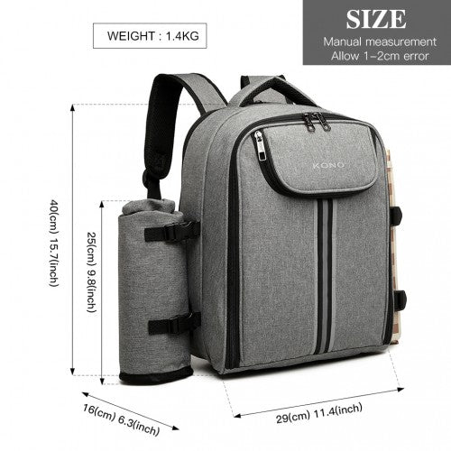 Kono Canvas Picnic Backpack - Grey