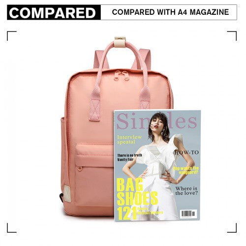 Kono Large Polyester Laptop Backpack - Pink