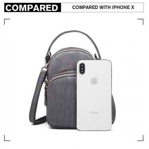 Kono Compact Multi Compartment Cross Body Bag - Grey