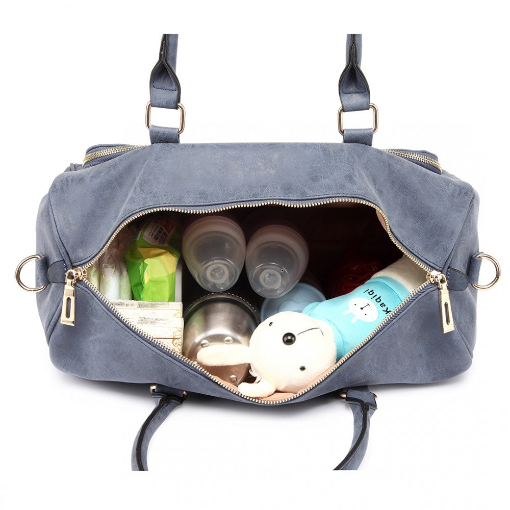 Miss Lulu Leather Look Maternity Changing Shoulder Bag Navy
