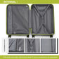 Kono Bright Hard Shell PP Suitcase 3 Pieces Set - Classic Collection - Green
