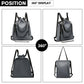 Kono Nylon Multi Way Drawstring Backpack Shoulder Bag - Grey