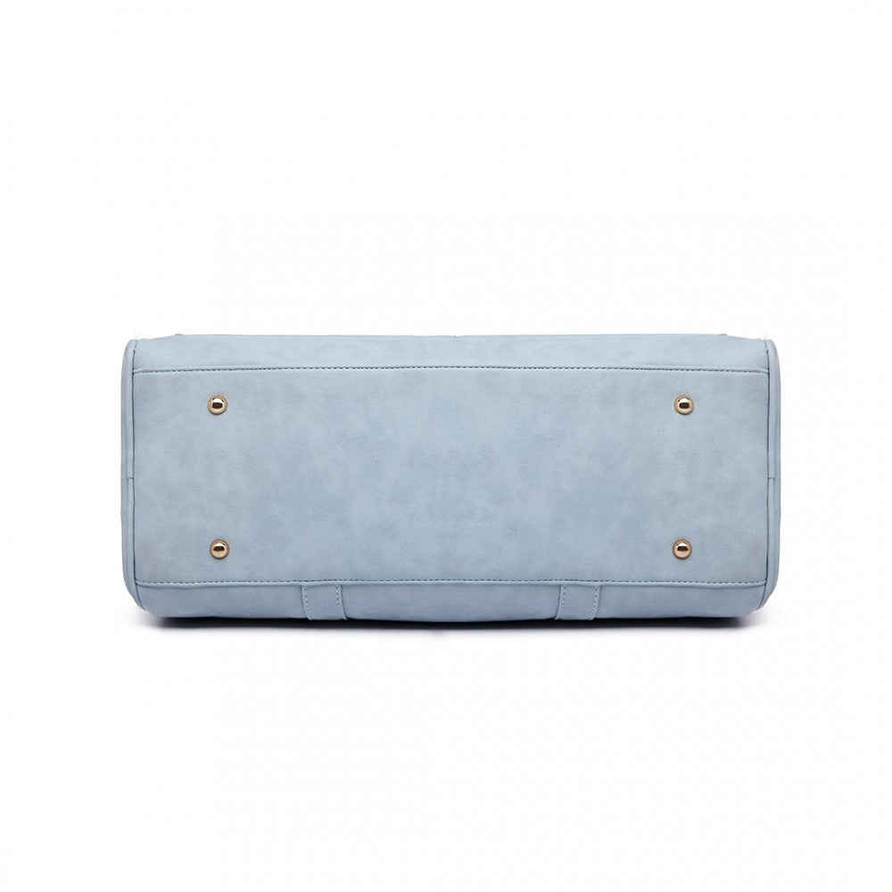 Miss Lulu Leather Look Maternity Changing Shoulder Bag Light Blue