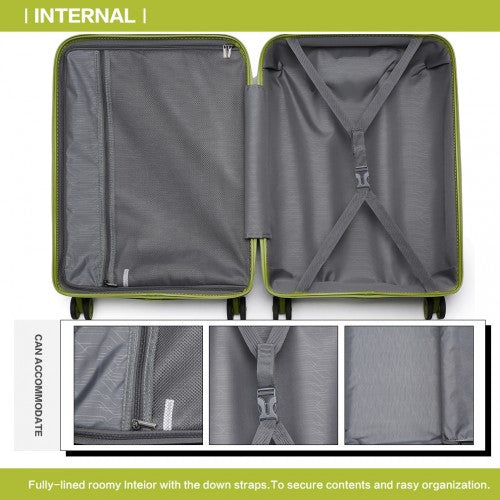Kono 24 Inch Bright Hard Shell Pp Suitcase - Classic Collection - Green