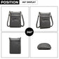 Miss Lulu Multi Pocket Leather Look RFID-Blocking Cross Body Bag - Grey