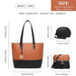 Miss Lulu 3 Piece Leather Look Tote Bag Set - Black And Brown