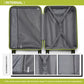 Kono Bright Hard Shell PP Suitcase 3 Pieces Set - Classic Collection - Green