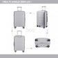 Kono 20 Inch Multi Texture Hard Shell PP Suitcase - Classic Collection - Grey