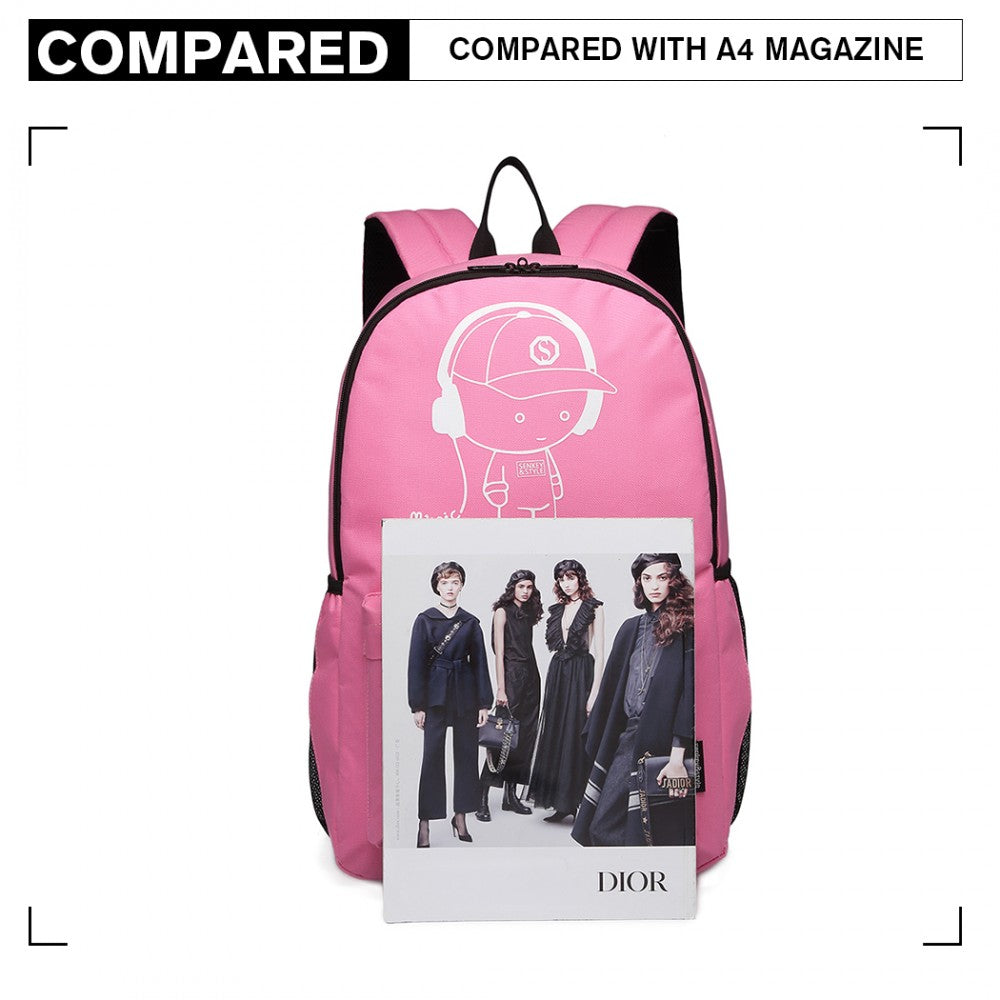 Kono Multi Functional Glow In The Dark Backpack Trolley - Pink