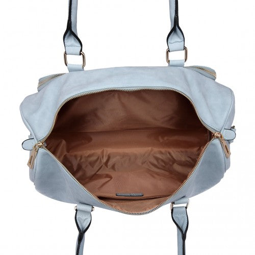 Miss Lulu Leather Look Maternity Changing Shoulder Bag Light Blue